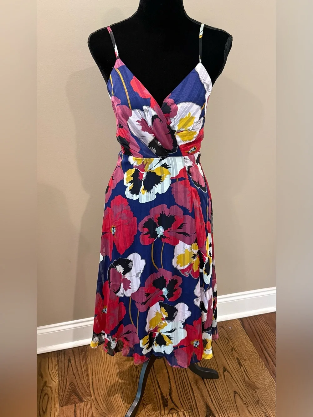 NWT Women’s LULUS All About Love Royal Blue floral midi dress- Size Small - Picture 3 of 7